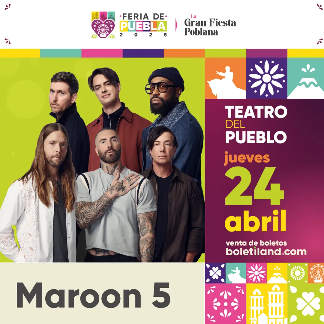 boletos Marron 5 teatro pueblo feria puebla 2025