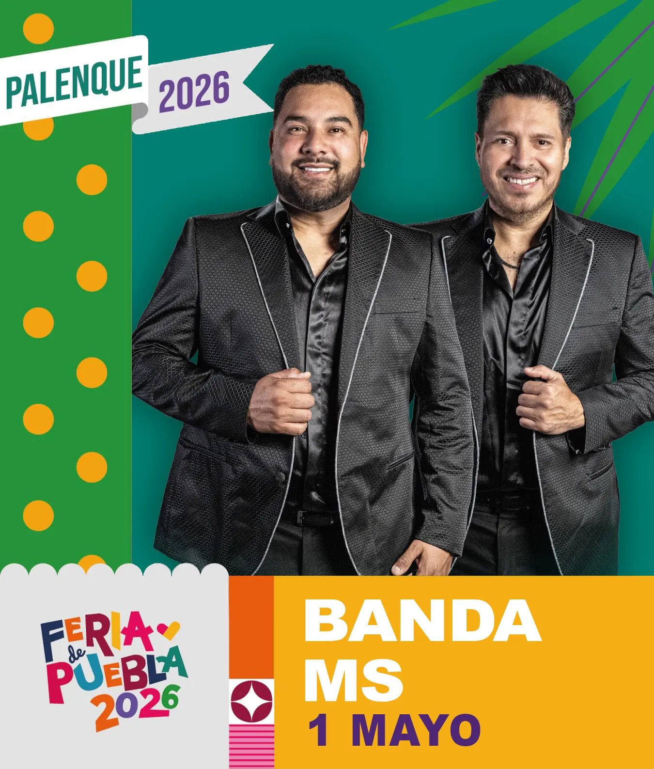 boletos Banda MS palenque puebla 2026