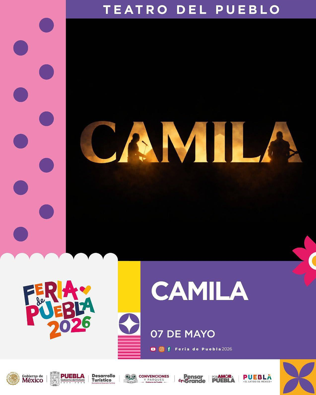 boletos Camila teatro pueblo feria puebla 2026