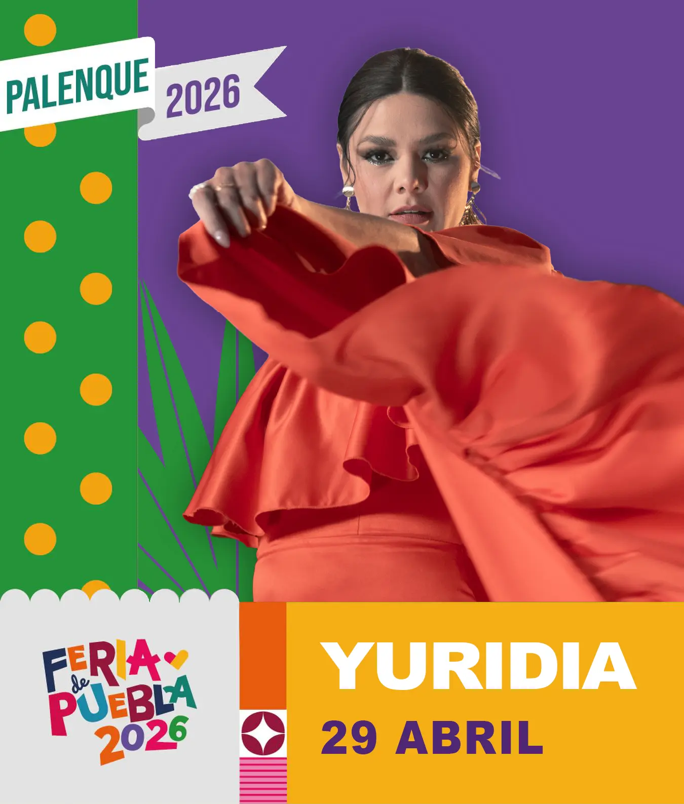 boletos Yuridia palenque puebla 2026